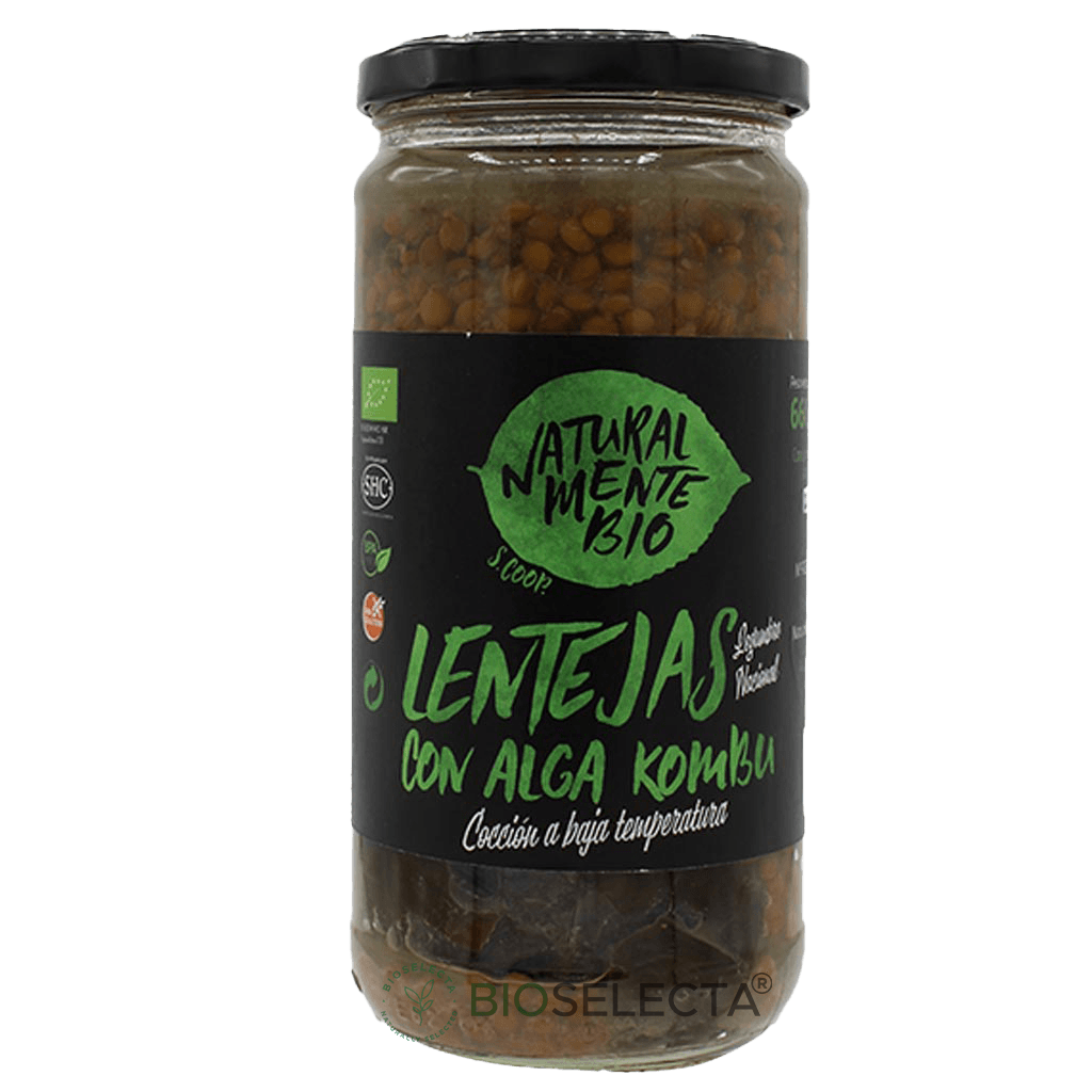 Conserva de lentejas con alga kombu 660gr. Bio. (Ráfales, Teruel)