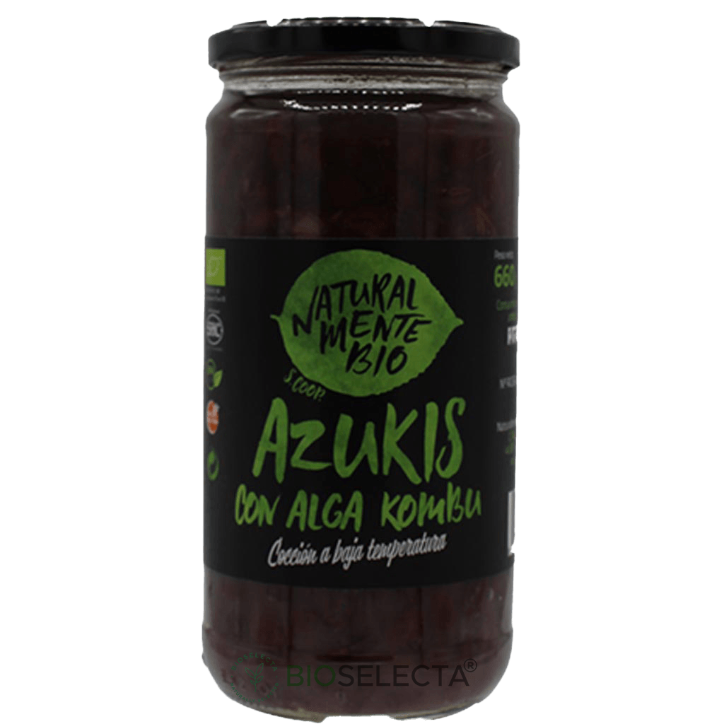 Conserva de azukis con alga kombu 660gr. Bio. (Ráfales, Teruel)