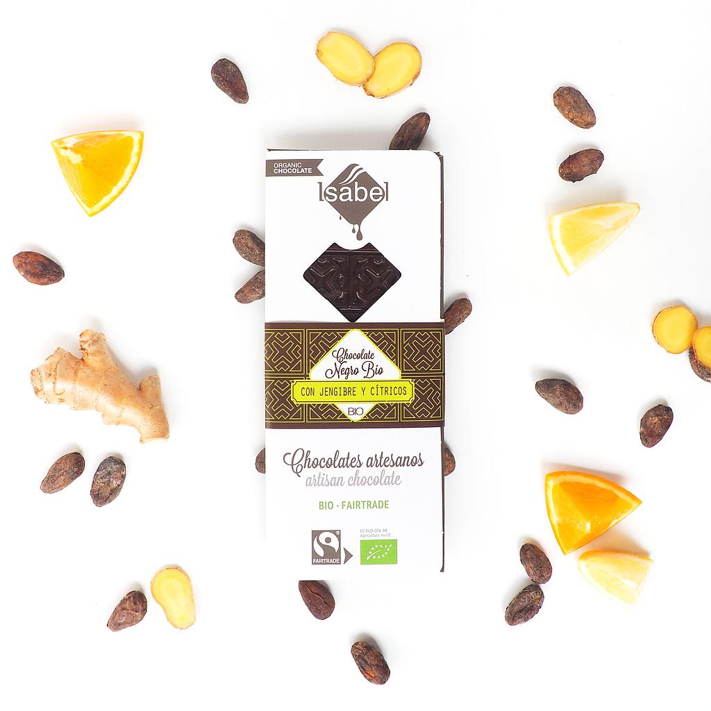 Tableta chocolate jengibre y cítricos 80gr Bio (Alcorisa, Teruel)